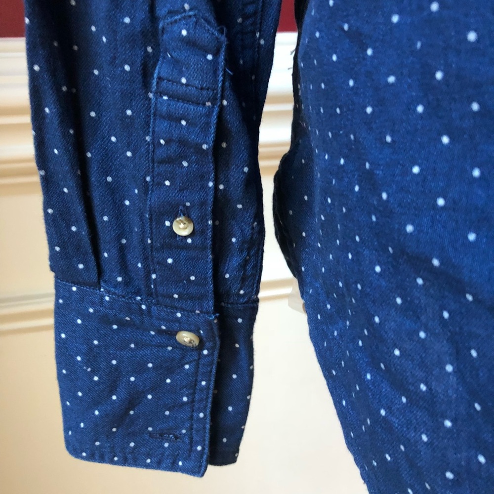 Free People NWT Sage Contrast Shirt Blue Small, - Picture 8 of 8